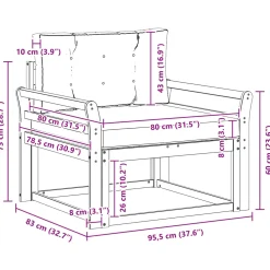 vidaXL Buiten Midden Sofa Polyester Wit