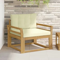 vidaXL Buiten Midden Sofa Polyester Wit