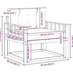 vidaXL Buiten Midden Sofa Polyester Wit