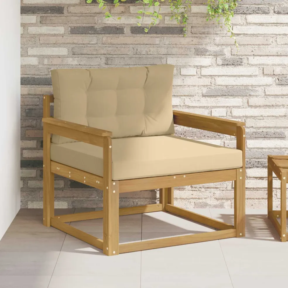vidaXL Buiten Midden Sofa Polyester Wit