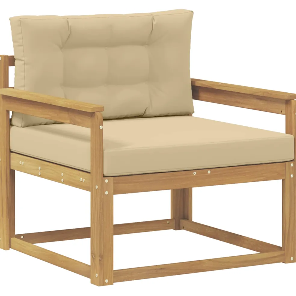 vidaXL Buiten Midden Sofa Polyester Wit