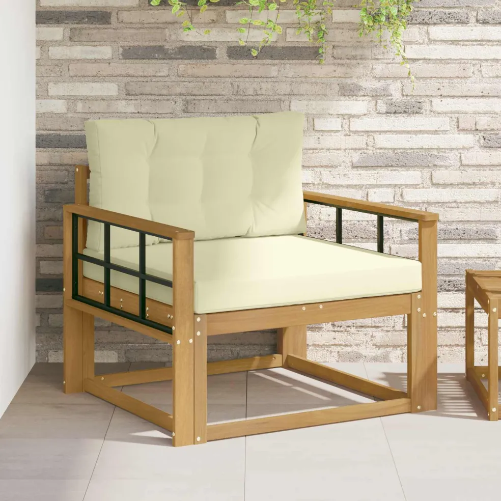 vidaXL Buiten Midden Sofa Polyester Wit