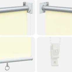 vidaXL Buitenrolgordijn UV-bescherming Crèmekleurig