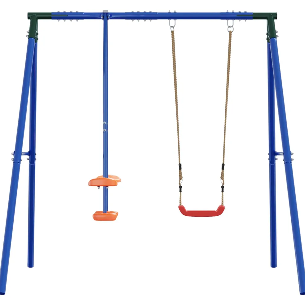 vidaXL Buiten Schommelframe met Glijbaan voor tot 3 kinderen