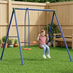 vidaXL Buiten Schommelframe met Glijbaan voor tot 3 kinderen