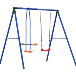 vidaXL Buiten Schommelframe met Glijbaan voor tot 3 kinderen