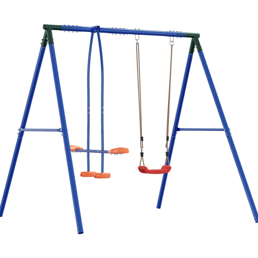 vidaXL Buiten Schommelframe met Glijbaan voor tot 3 kinderen