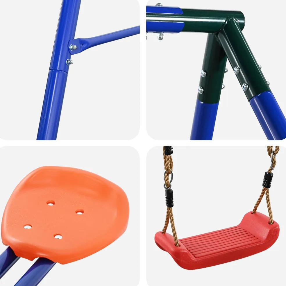 vidaXL Buiten Schommelframe met Glijbaan voor tot 3 kinderen