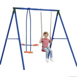 vidaXL Buiten Schommelframe met Glijbaan voor tot 3 kinderen