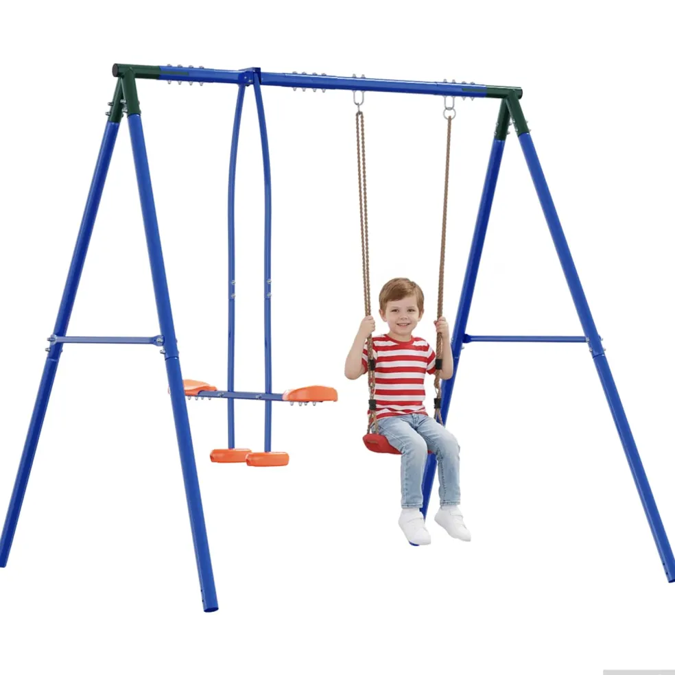 vidaXL Buiten Schommelframe met Glijbaan voor tot 3 kinderen