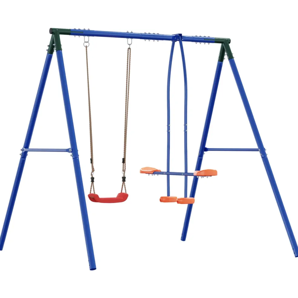 vidaXL Buiten Schommelframe met Glijbaan voor tot 3 kinderen