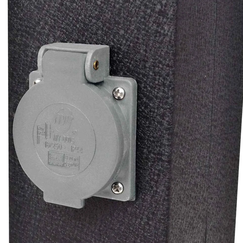 vidaXL Buitenstopcontact op zuil met lamp (zwart)