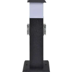 vidaXL Buitenstopcontact op zuil met lamp (zwart)