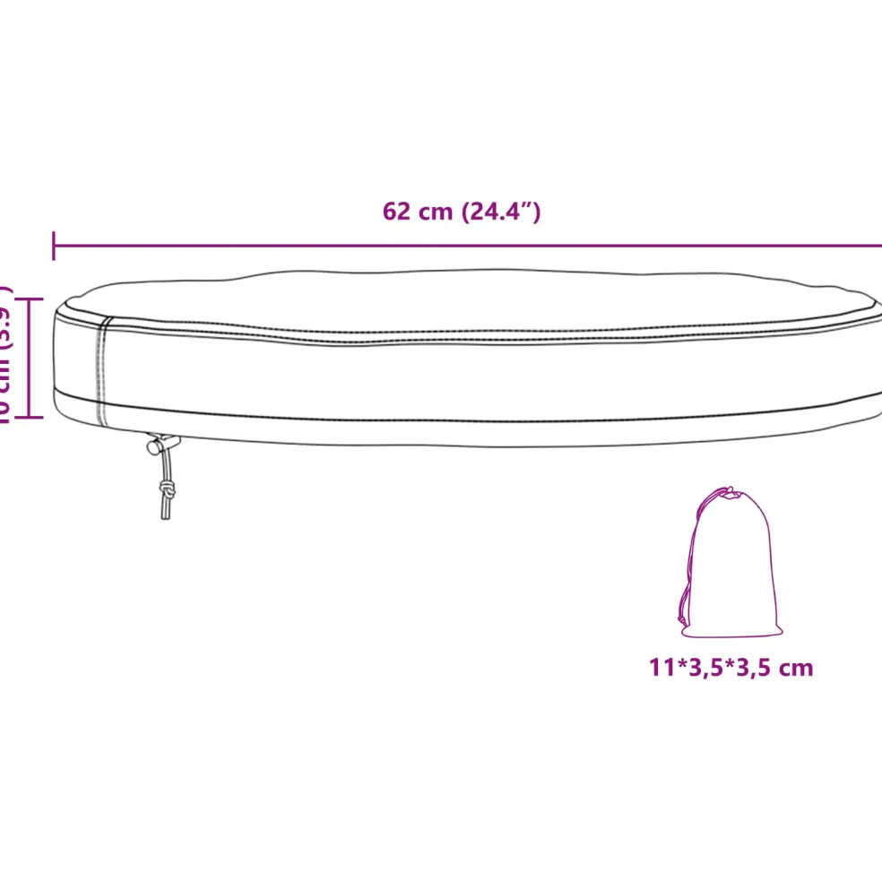 vidaXL Buiten Tafel Hoes 62 x 62 x 10 cm 210D Oxford Stof Rond