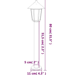 vidaXL Buitenvloerlamp 80 cm roestvrijstaal zilverkleurig