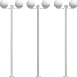 vidaXL Buitenvloerlampen 3 st 215 cm roestvrij staal zilverkleurig