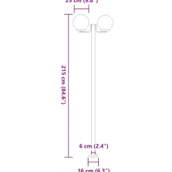 vidaXL Buitenvloerlampen 3 st 215 cm roestvrij staal zilverkleurig