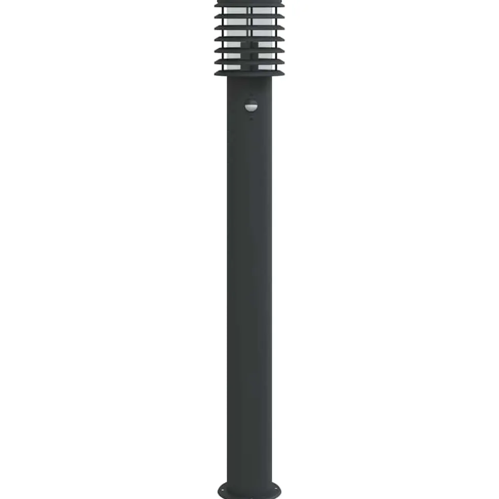 vidaXL Buitenvloerlampen 3 st met sensors 110 cm roestvrijstaal zwart