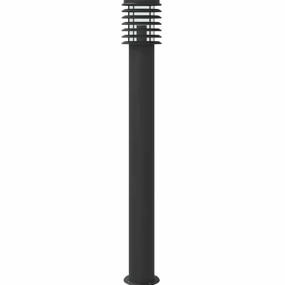 vidaXL Buitenvloerlampen 3 st met sensors 110 cm roestvrijstaal zwart