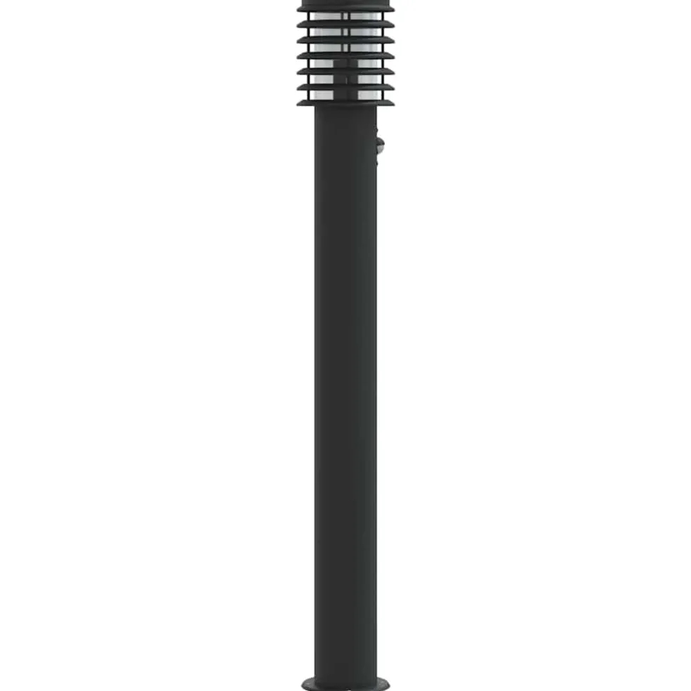 vidaXL Buitenvloerlampen 3 st met sensors 110 cm roestvrijstaal zwart