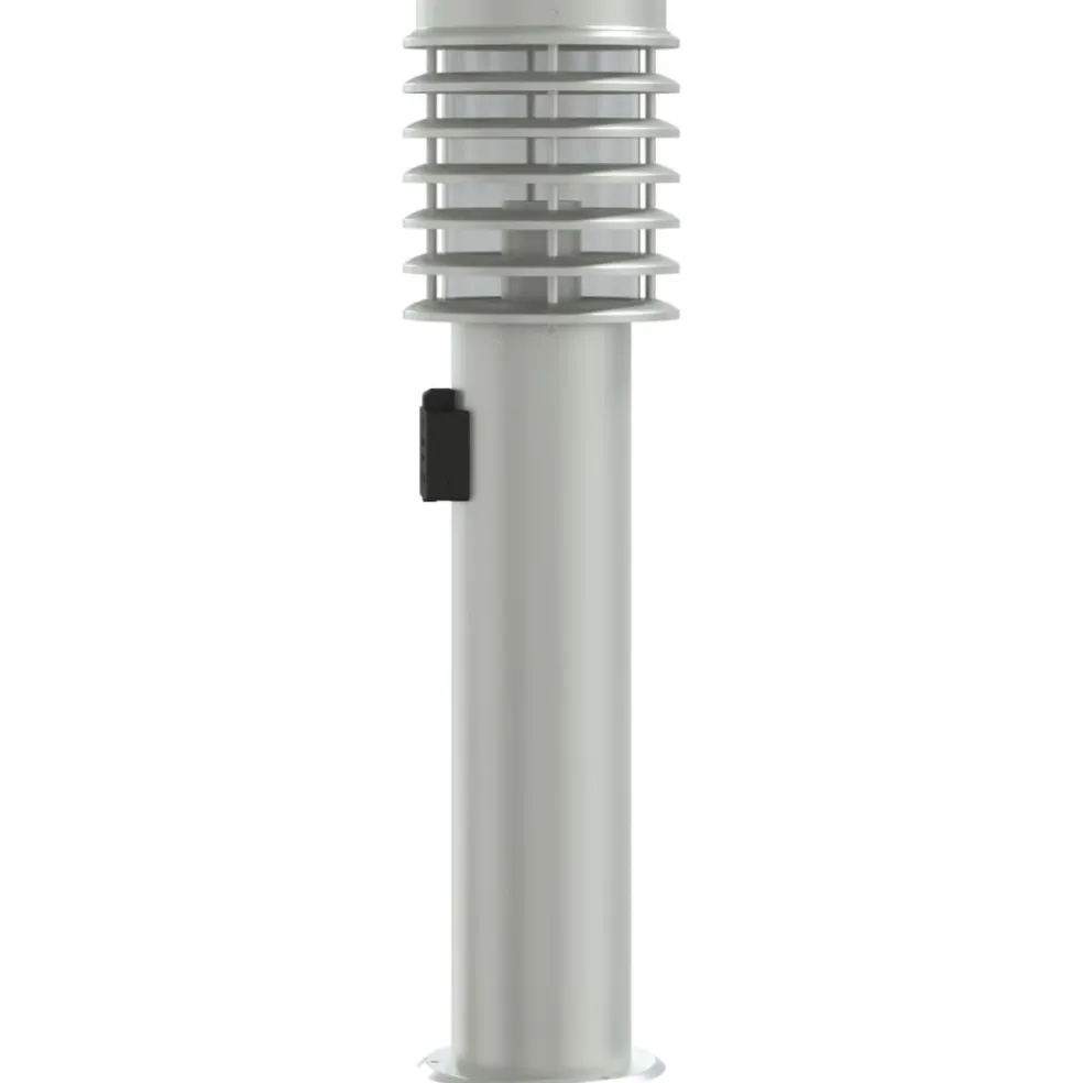 vidaXL Buitenvloerlamp met stopcontact 60 cm roestvrijstaal zilver
