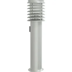 vidaXL Buitenvloerlamp met stopcontact 60 cm roestvrijstaal zilver
