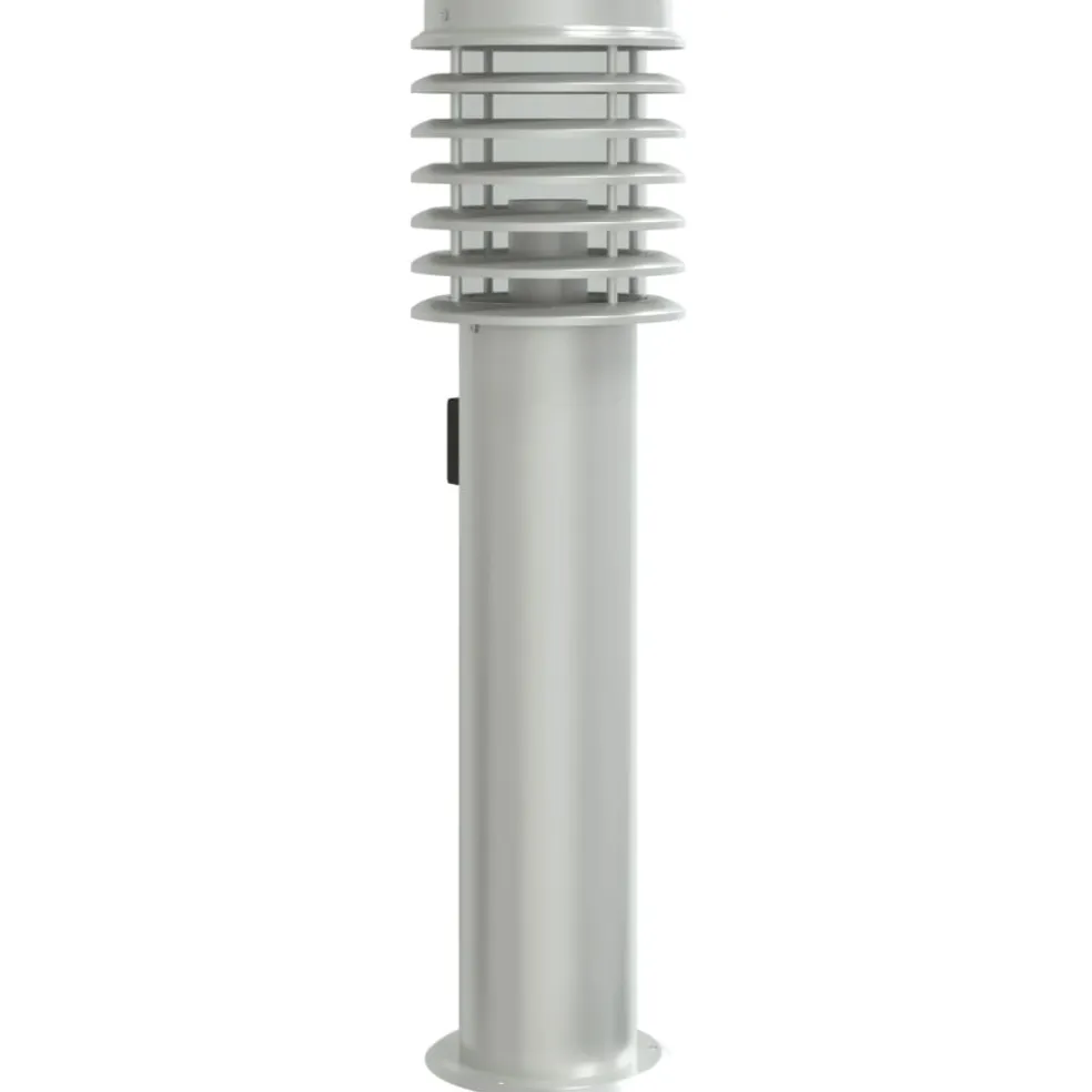 vidaXL Buitenvloerlamp met stopcontact 60 cm roestvrijstaal zilver