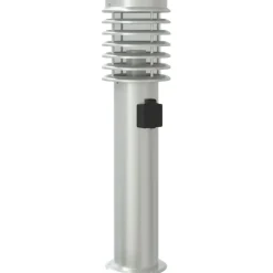vidaXL Buitenvloerlamp met stopcontact 60 cm roestvrijstaal zilver