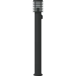 vidaXL Buitenvloerlamp met stopcontact 110 cm roestvrijstaal zwart