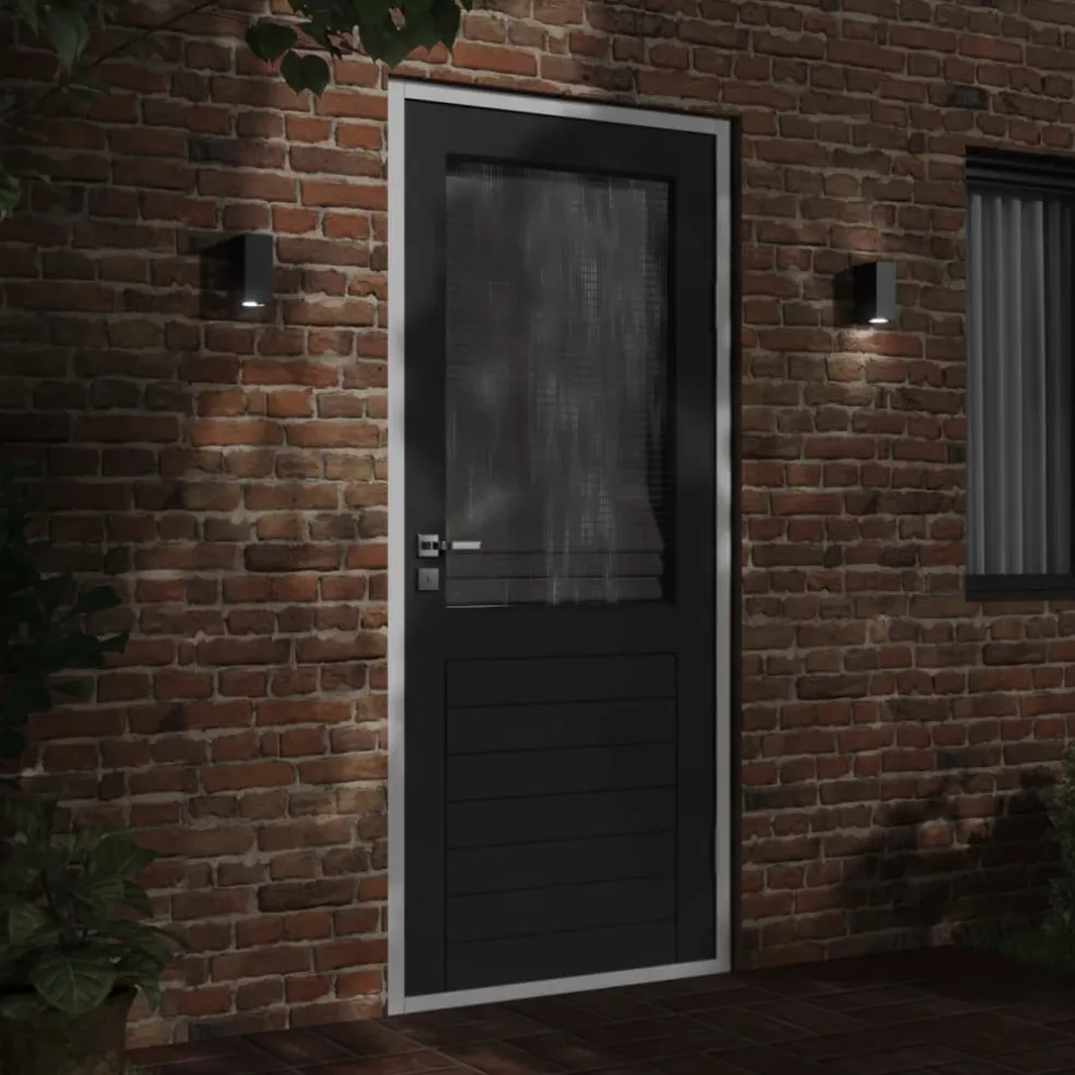 vidaXL Buitenwandlampen 2 st gegoten aluminium zwart