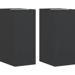 vidaXL Buitenwandlampen 2 st gegoten aluminium zwart