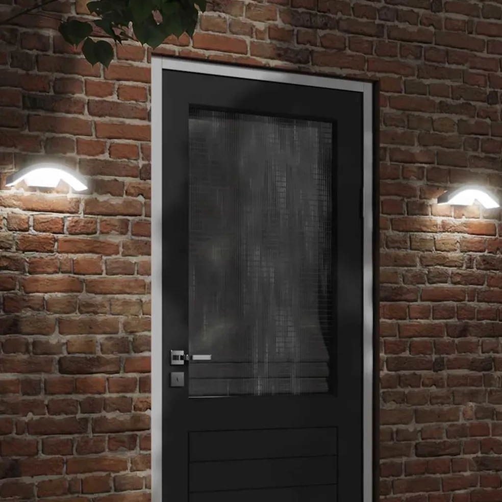 vidaXL Buitenwandlampen 2 st LED gegoten aluminium wit