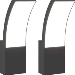 vidaXL Buitenwandlampen 2 st LED gegoten aluminium zwart