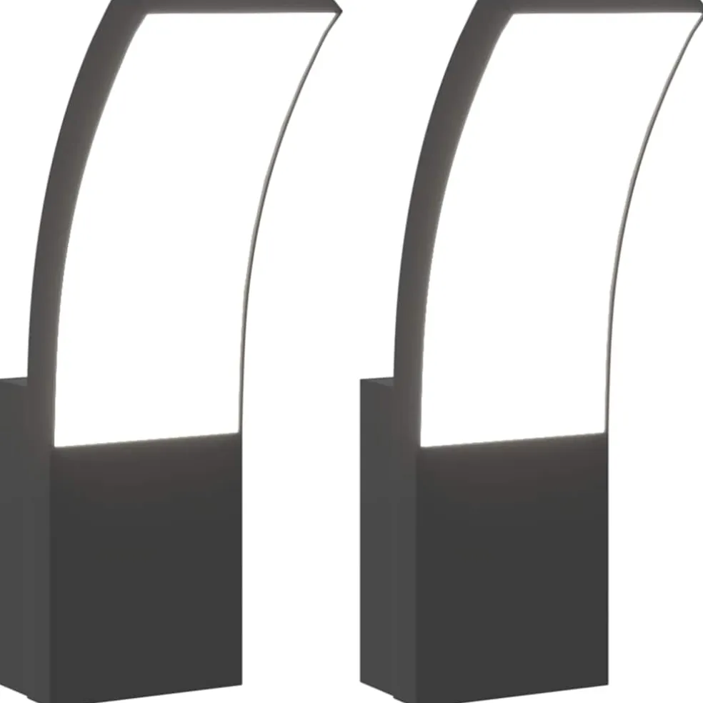 vidaXL Buitenwandlampen 2 st LED gegoten aluminium zwart
