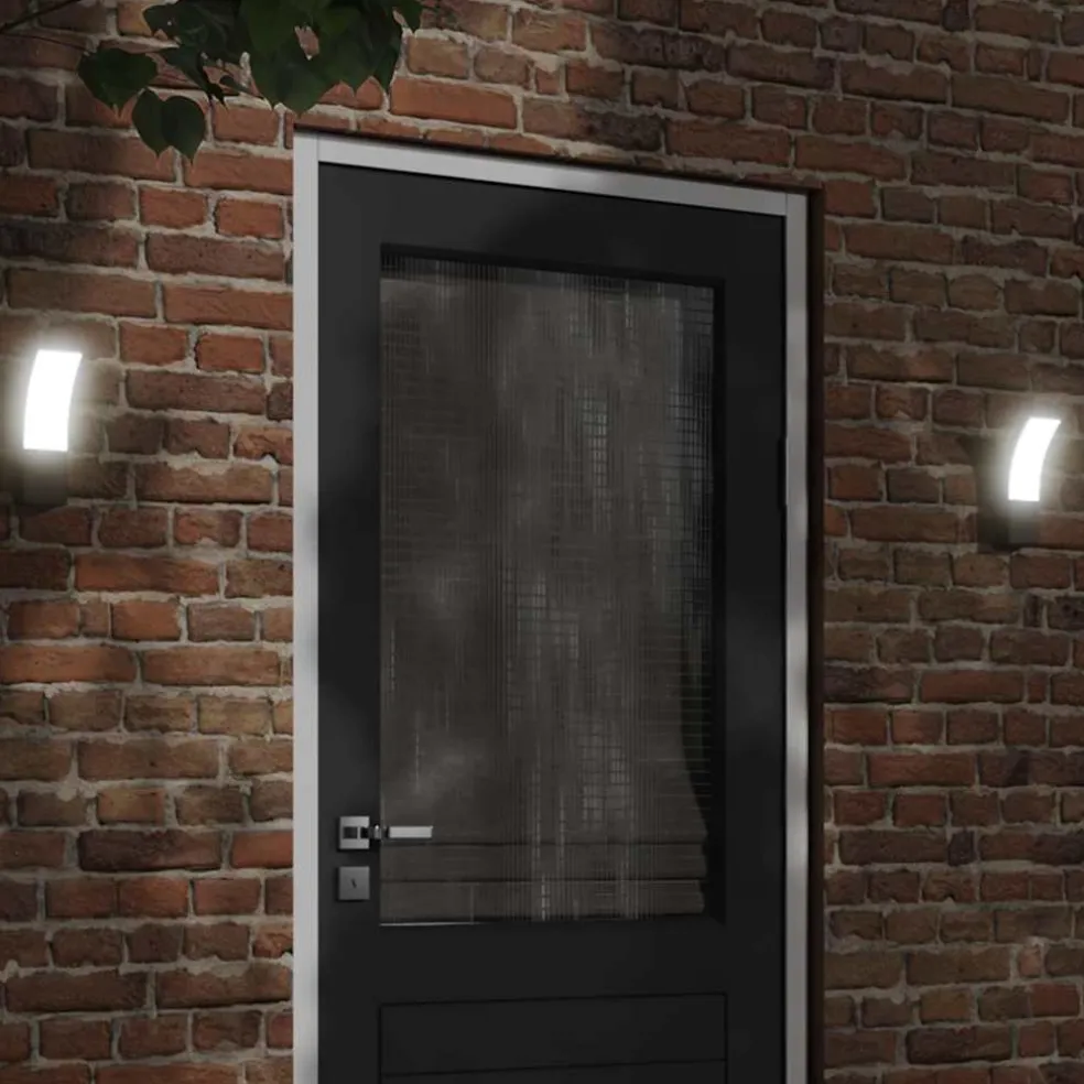 vidaXL Buitenwandlampen 2 st LED gegoten aluminium zwart