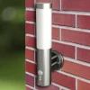 vidaXL Buitenwandlampen 2 st. met sensor roestvrij staal