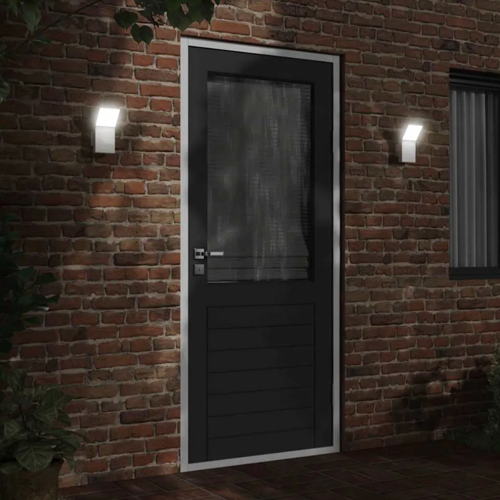 vidaXL Buitenwandlamp LED gegoten aluminium wit