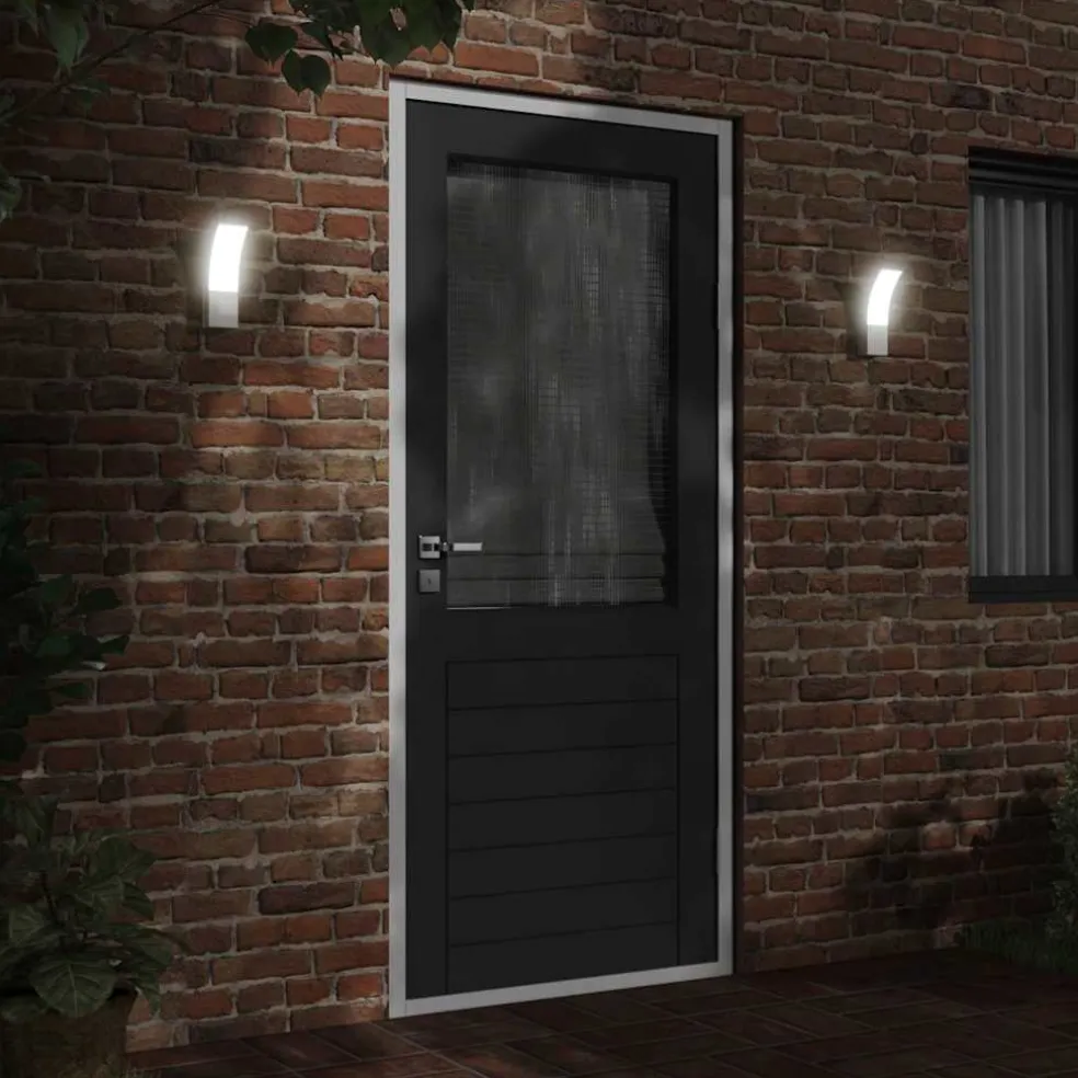 vidaXL Buitenwandlamp LED gegoten aluminium wit