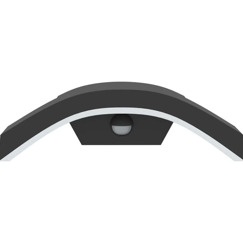 vidaXL Buitenwandlamp LED met sensors gegoten aluminium zwart