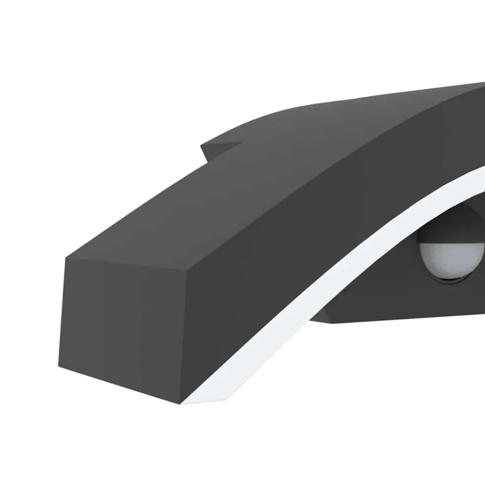 vidaXL Buitenwandlamp LED met sensors gegoten aluminium zwart