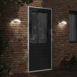 vidaXL Buitenwandlamp LED met sensors gegoten aluminium zwart