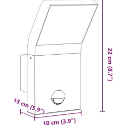 vidaXL Buitenwandlamp LED met sensors gegoten aluminium wit