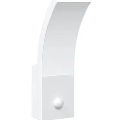 vidaXL Buitenwandlamp LED met sensors gegoten aluminium wit