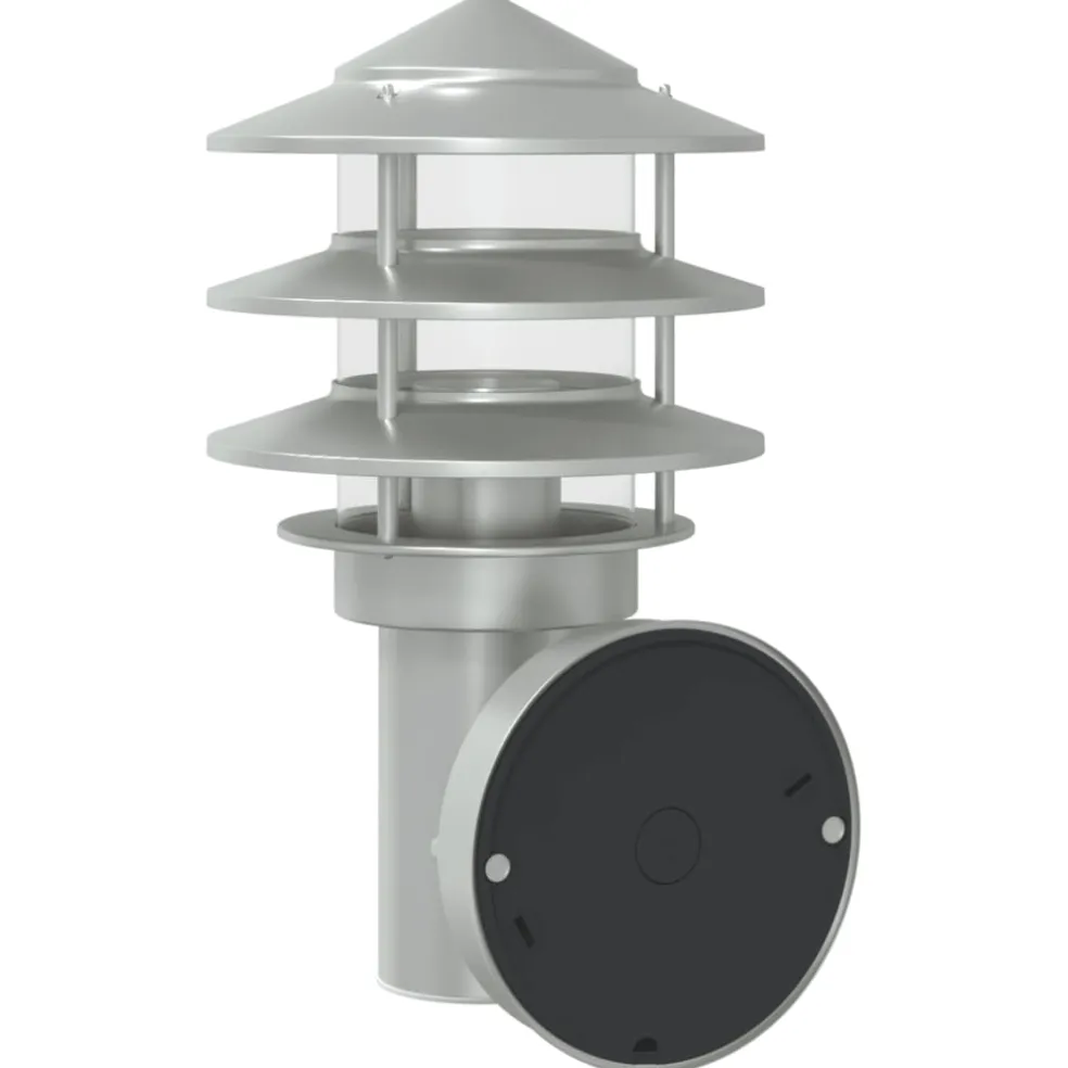 vidaXL Buitenwandlamp met sensor roestvrij staal zilverkleurig