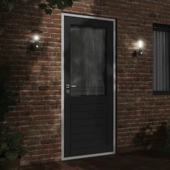 vidaXL Buitenwandlamp met sensor roestvrij staal zwart