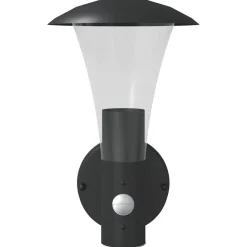 vidaXL Buitenwandlamp met sensor roestvrij staal zwart
