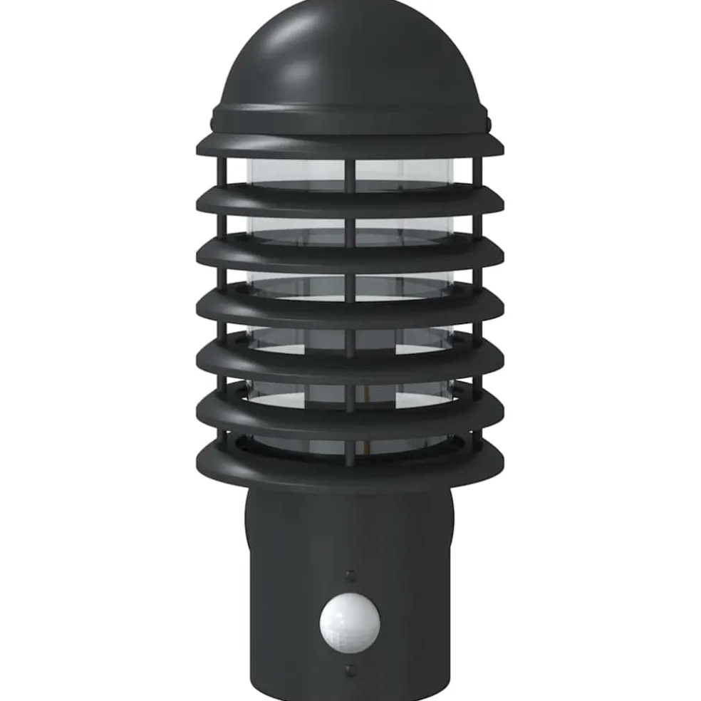 vidaXL Buitenwandlamp met sensor roestvrij staal zwart