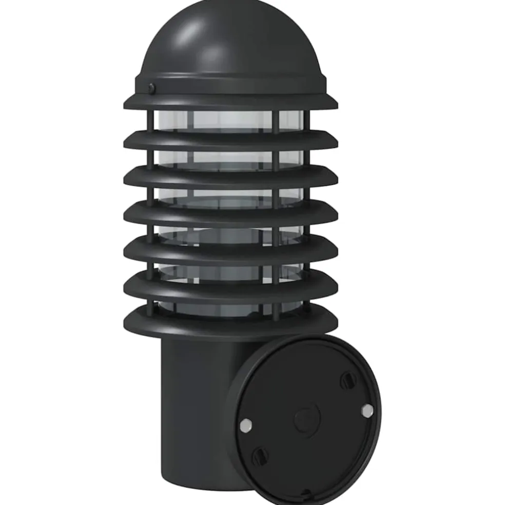 vidaXL Buitenwandlamp met sensor roestvrij staal zwart