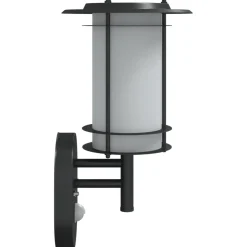 vidaXL Buitenwandlamp met sensor roestvrij staal zwart