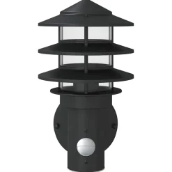 vidaXL Buitenwandlamp met sensor roestvrij staal zwart